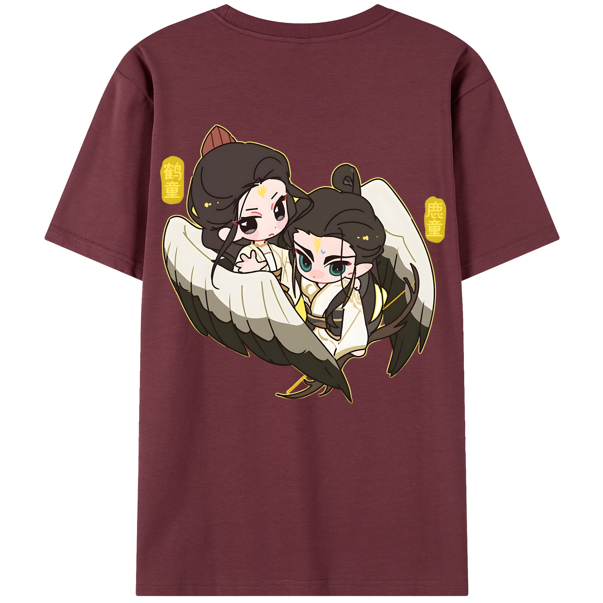 （画像用） Ne Zha 2 ナタ 魔童の大暴れ 綿100％半袖Tシャツ（背面プリント）